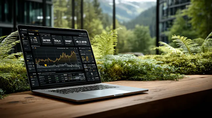 Cost analysis dashboard on a laptop for custom software development in New Zealand.